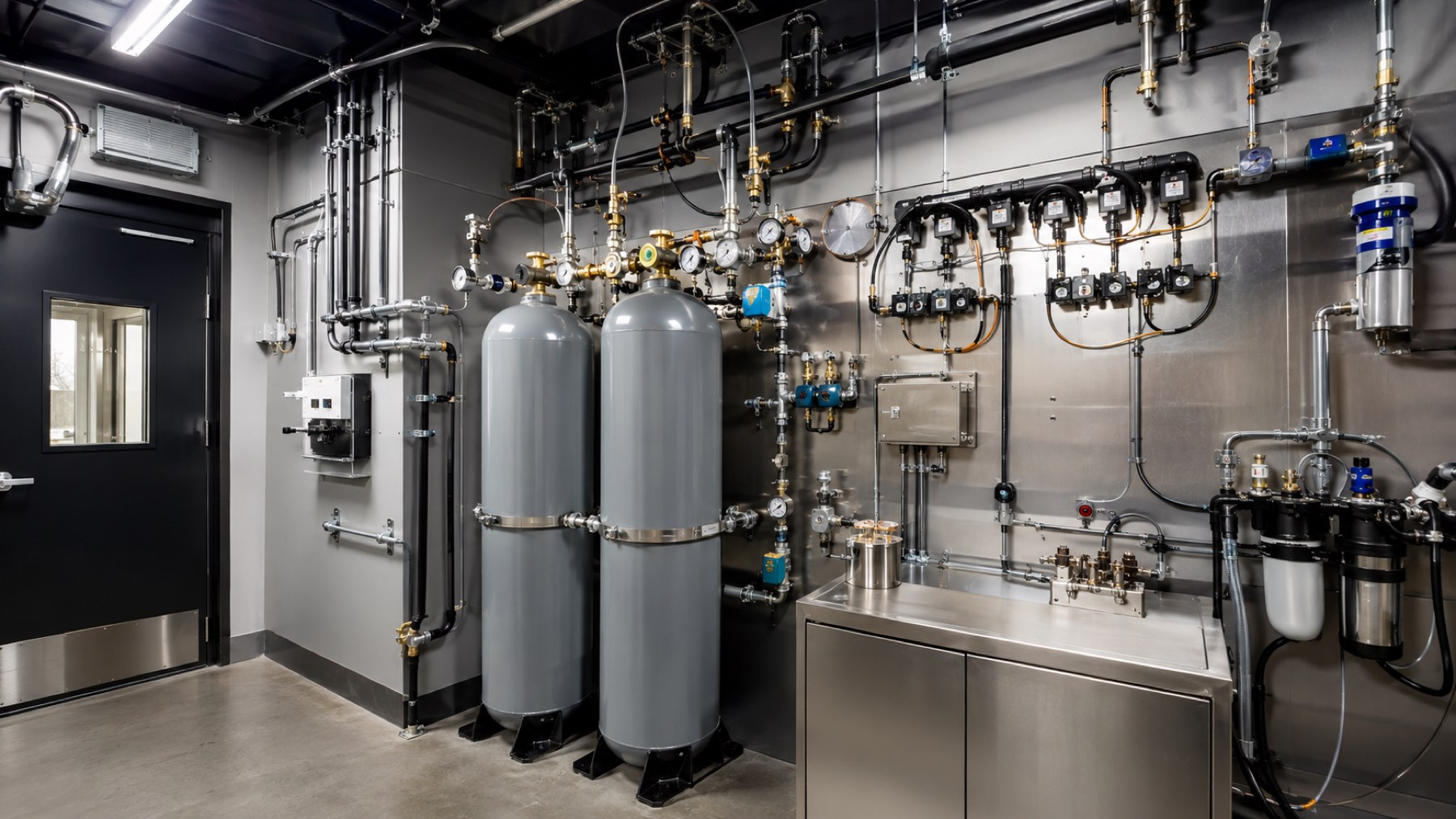 Industrial gas equipment and monitoring components
